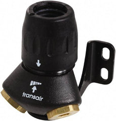 Transair - 1/2" ID, 16.5mm OD, 45° Two Port Wall Bracket - Plastic, 232 Max psi, 1/2 & 1/4 Female NPT, 3-5/16" Long - Top Tool & Supply