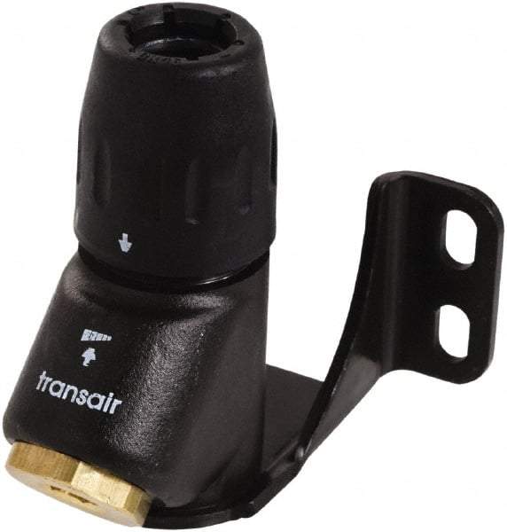 Transair - 1/2" ID, 16.5mm OD, 45° One Port Wall Bracket - Plastic, 232 Max psi, 1/2 & 1/4 Female NPT, 3-5/16" Long - Top Tool & Supply