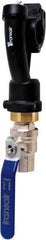 Transair - 1-1/2" ID, 40mm OD, Wall Bracket with Ball Valve - Plastic, 232 Max psi, 1/2 Female NPT, 10-5/8" Long - Top Tool & Supply