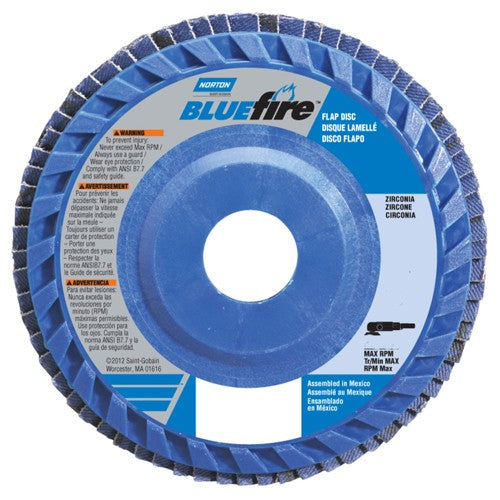 7″ × 7/8″ 80 Grit Type 27 BlueFire Flap Disc - Top Tool & Supply