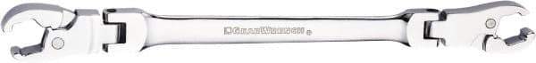 GearWrench - 10 x 12mm, Double End Head, Ratcheting Flare Nut Wrench - Chrome Vanadium Steel, Full Polish - Top Tool & Supply