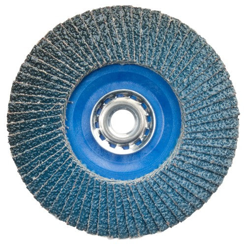 ‎5″ × 5/8″-11 Flap Disc BlueFire Quick Trim Type 27 Plastic Plate 40 Grit - Top Tool & Supply