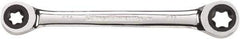 GearWrench - E14 x E18 12 Point Ratcheting Box Wrench - Double End, Chrome Vanadium Steel, Polished Finish - Top Tool & Supply