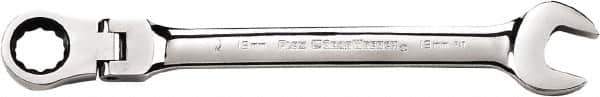 GearWrench - 15mm 12 Point Flexhead Combination Wrench - Chrome Vanadium Steel, Full Polish Finish - Top Tool & Supply