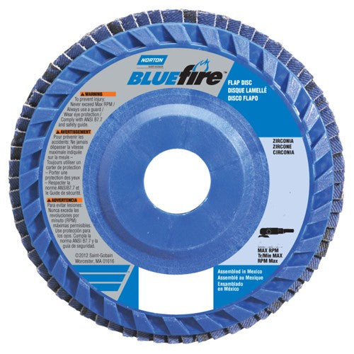 7″ × 7/8″ Flap Disc BlueFire Quick Trim Type 27 Plastic Plate 80 Grit - Top Tool & Supply