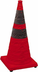 PRO-SAFE - 28" High, Orange Collapsible Traffic Cone - 14" Base Width, 4 Lb - Top Tool & Supply