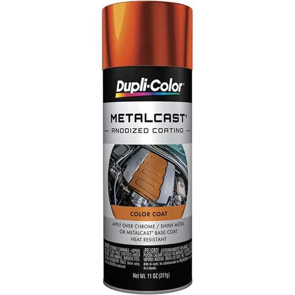 Dupli-Color - 11 oz Orange Anodized Automotive Heat Resistant Paint - Metallic Finish, 500°F Max Temp, Comes in Aerosol Can - Top Tool & Supply