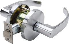 Falcon - Grade 1 Passage Lever Lockset for 1-3/8" Thick Doors - 2-3/4" Back Set, No Cylinder, Steel, Satin Chrome Finish - Top Tool & Supply