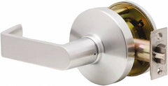 Falcon - Grade 2 Communicating Lever Lockset for 1-3/8" Thick Doors - 2-3/4" Back Set, No Cylinder, Steel, Satin Chrome Finish - Top Tool & Supply