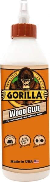 Gorilla Glue - 18 oz Bottle Natural Wood Glue - 3 to 4 hr Working Time, 24 hr Full Cure Time, Bonds to Cork Board & Wood - Top Tool & Supply