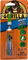 Gorilla Glue - 0.53 oz Tube Clear Super Glue - 24 hr Full Cure Time, Bonds to Most Surfaces - Top Tool & Supply