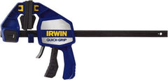 Irwin - 6" Capacity, 3-5/8" Throat Depth Carbon Steel Bar Clamp - 600 Lb Clamping Pressure, 377.83mm Max Spread - Top Tool & Supply