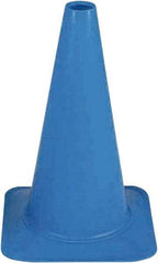 PRO-SAFE - 18" High, Blue Sport Traffic Cone - 12" Base Width, 2.5 Lb - Top Tool & Supply