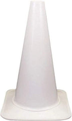 PRO-SAFE - 18" High, White Sport Traffic Cone - 12" Base Width, 2.5 Lb - Top Tool & Supply