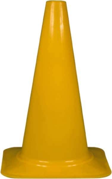 PRO-SAFE - 18" High, Yellow Sport Traffic Cone - 12" Base Width, 2.5 Lb - Top Tool & Supply