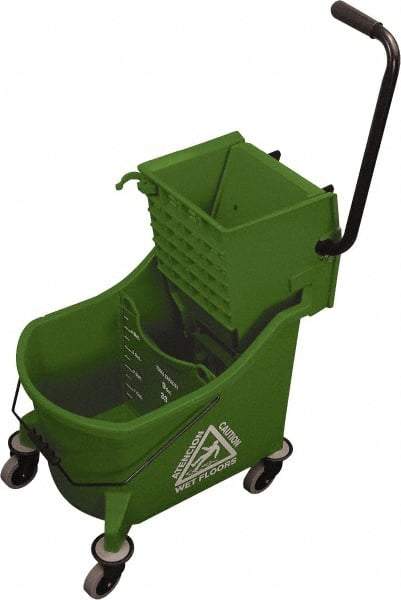 O-Cedar - 36 Qt Plastic Bucket & Wringer - 23" Long x 38" High x 14" Wide, Green - Top Tool & Supply