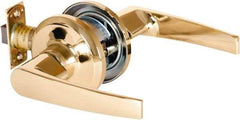 Stanley - Grade 2 Passage Lever Lockset - 2-3/8 & 2-3/4" Back Set, Keyless Cylinder, Brass Alloy, Bright Brass Finish - Top Tool & Supply