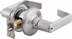 Stanley - Grade 2 Storeroom Lever Lockset - 2-3/8 & 2-3/4" Back Set, Brass Alloy, Satin Chrome Finish - Top Tool & Supply