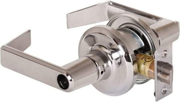 Stanley - Grade 2 Office Lever Lockset - 2-3/8 & 2-3/4" Back Set, Brass Alloy, Bright Chrome Finish - Top Tool & Supply