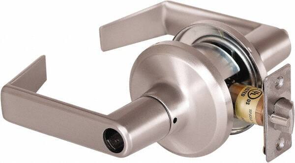 Stanley - Grade 2 Office Lever Lockset - 2-3/8 & 2-3/4" Back Set, Brass Alloy, Satin Nickel Finish - Top Tool & Supply