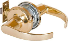 Stanley - Grade 2 Passage Lever Lockset - 2-3/8 & 2-3/4" Back Set, Keyless Cylinder, Brass Alloy, Bright Brass Finish - Top Tool & Supply