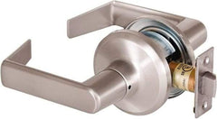 Stanley - Grade 2 Passage Lever Lockset - 2-3/8 & 2-3/4" Back Set, Keyless Cylinder, Brass Alloy, Satin Nickel Finish - Top Tool & Supply