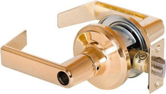 Stanley - Grade 2 Office Lever Lockset - 2-3/8 & 2-3/4" Back Set, Brass Alloy, Bright Brass Finish - Top Tool & Supply