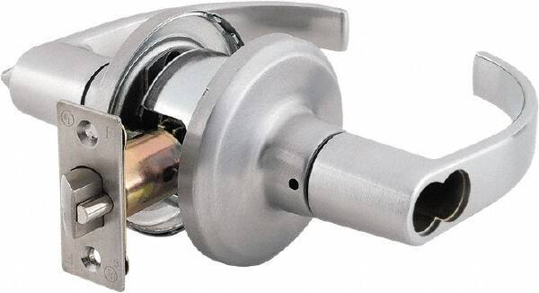 Stanley - Grade 2 Office Lever Lockset - 2-3/8 & 2-3/4" Back Set, Brass Alloy, Satin Chrome Finish - Top Tool & Supply