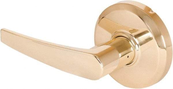 Stanley - Grade 2 Dummy Lever Lockset - 2-3/4" Back Set, Keyless Cylinder, Brass Alloy, Bright Brass Finish - Top Tool & Supply