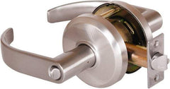 Stanley - Grade 2 Entrance Lever Lockset - 2-3/4" Back Set, Key In Lever Cylinder, Brass Alloy, Nickel Finish - Top Tool & Supply