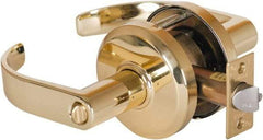 Stanley - Grade 2 Entrance Lever Lockset - 2-3/4" Back Set, Key In Lever Cylinder, Brass Alloy, Bright Brass Finish - Top Tool & Supply