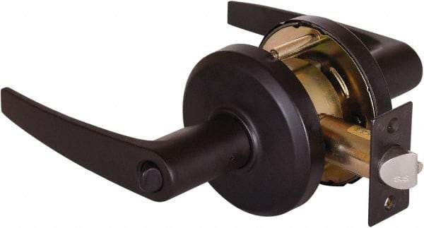 Stanley - Grade 2 Entrance Lever Lockset - 2-3/4" Back Set, Key In Lever Cylinder, Brass Alloy, Oil Rubbed Bronze Finish - Top Tool & Supply