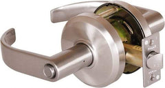 Stanley - Grade 2 Privacy Lever Lockset - 2-3/4" Back Set, Keyless Cylinder, Brass Alloy, Nickel Finish - Top Tool & Supply