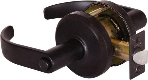 Stanley - Grade 2 Privacy Lever Lockset - 2-3/4" Back Set, Keyless Cylinder, Brass Alloy, Oil Rubbed Bronze Finish - Top Tool & Supply