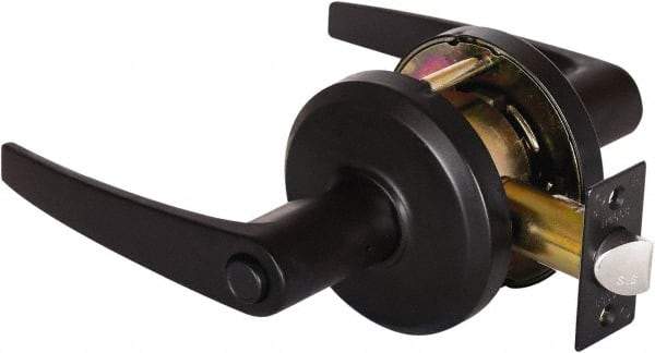 Stanley - Grade 2 Privacy Lever Lockset - 2-3/4" Back Set, Keyless Cylinder, Brass Alloy, Oil Rubbed Bronze Finish - Top Tool & Supply