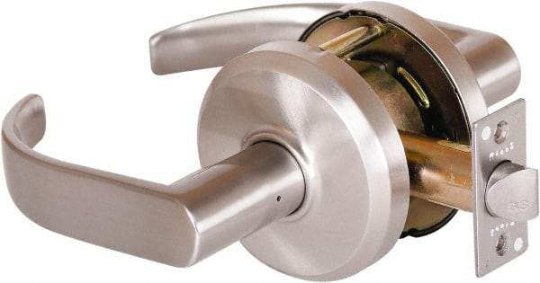 Stanley - Grade 2 Passage Lever Lockset - 2-3/4" Back Set, Keyless Cylinder, Brass Alloy, Nickel Finish - Top Tool & Supply