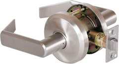 Stanley - Grade 2 Passage Lever Lockset - 2-3/4" Back Set, Keyless Cylinder, Brass Alloy, Nickel Finish - Top Tool & Supply