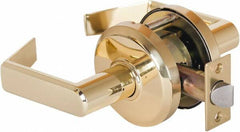 Stanley - Grade 2 Passage Lever Lockset - 2-3/4" Back Set, Keyless Cylinder, Brass Alloy, Bright Brass Finish - Top Tool & Supply