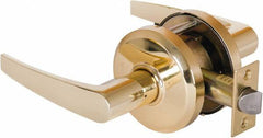 Stanley - Grade 2 Passage Lever Lockset - 2-3/4" Back Set, Keyless Cylinder, Brass Alloy, Bright Brass Finish - Top Tool & Supply