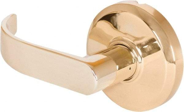 Stanley - Grade 2 Dummy Lever Lockset - 2-3/4" Back Set, Keyless Cylinder, Brass Alloy, Bright Brass Finish - Top Tool & Supply