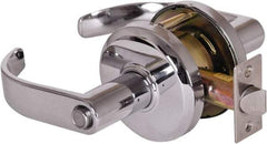 Stanley - Grade 2 Privacy Lever Lockset - 2-3/4" Back Set, Keyless Cylinder, Brass Alloy, Bright Chrome Finish - Top Tool & Supply