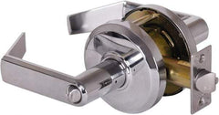 Stanley - Grade 2 Entrance Lever Lockset - 2-3/4" Back Set, Key In Lever Cylinder, Brass Alloy, Bright Chrome Finish - Top Tool & Supply