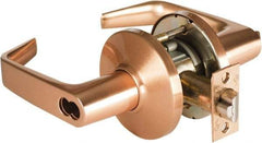 Best - Grade 1 Entrance Lever Lockset - 2-3/4" Back Set, Key In Lever Cylinder, Brass Alloy, Satin Bronze Finish - Top Tool & Supply