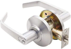 Best - Grade 2 Storeroom Lever Lockset - 2-3/4" Back Set, Key In Lever Cylinder, Brass Alloy, Satin Chrome Finish - Top Tool & Supply