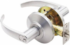 Best - Grade 2 Storeroom Lever Lockset - 2-3/4" Back Set, Key In Lever Cylinder, Brass Alloy, Satin Chrome Finish - Top Tool & Supply