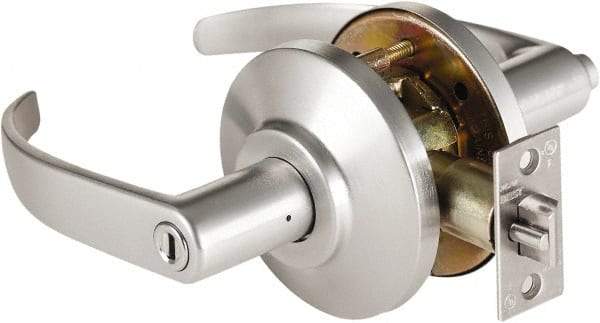 Best - Grade 2 Passage Lever Lockset - 2-3/4" Back Set, Keyless Cylinder, Brass Alloy, Satin Chrome Finish - Top Tool & Supply