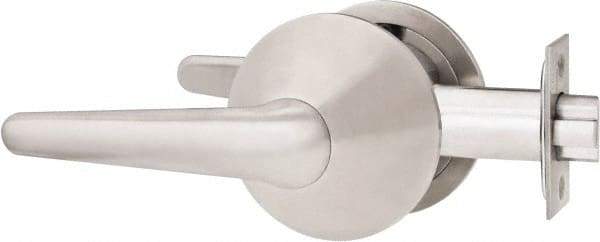 Stanley - Grade 1 Passage Lever Lockset - 2-3/4" Back Set, Keyless Cylinder, Brass Alloy, Stainless Steel Finish - Top Tool & Supply