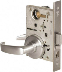 Best - Grade 1 Office Lever Lockset - 2-3/4" Back Set, Keyless Cylinder, Brass Alloy, Satin Chrome Finish - Top Tool & Supply