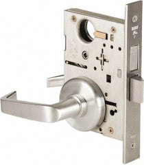 Best - Grade 1 Privacy Lever Lockset - 2-3/4" Back Set, Keyless Cylinder, Brass Alloy, Satin Chrome Finish - Top Tool & Supply