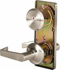 Stanley - Grade 2 Passage Lever Lockset - 2-3/4" Back Set, Keyless Cylinder, Brass Alloy, Nickel Finish - Top Tool & Supply